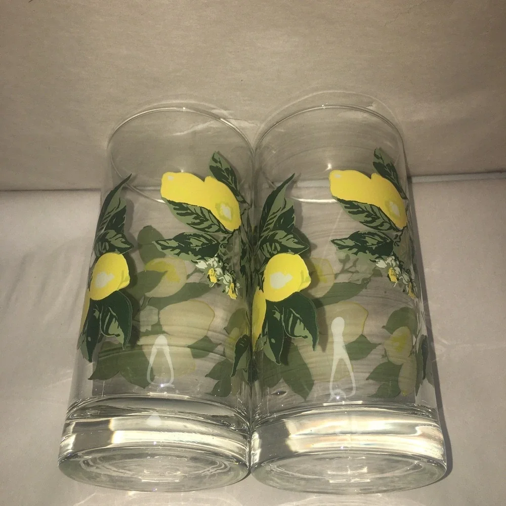 Royal‎ Norfolk  Lemon Summer time Drinking Glasses 16 oz Tumblers Set of 4 New